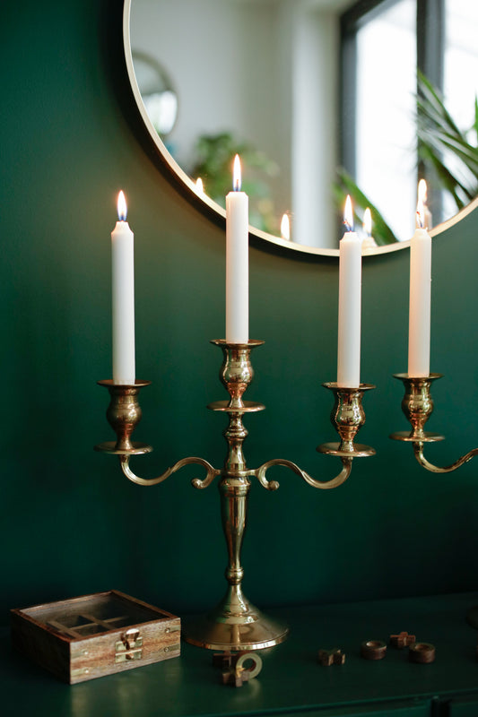 Brass Candelabra 3-Armed Candlestick Holders PreLoved