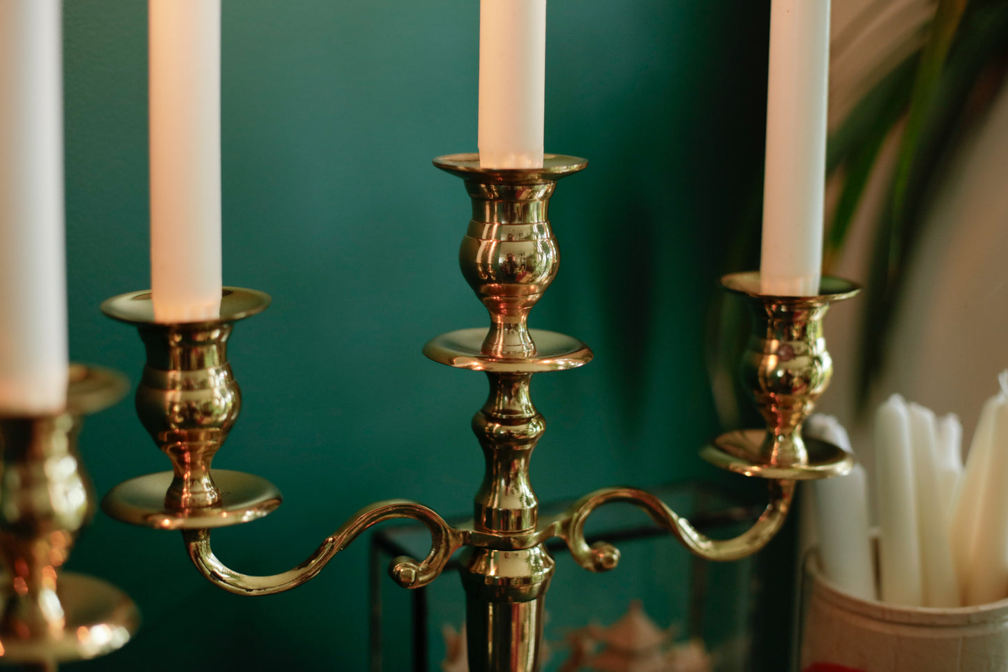 Brass Candelabra 3-Armed Candlestick Holders PreLoved
