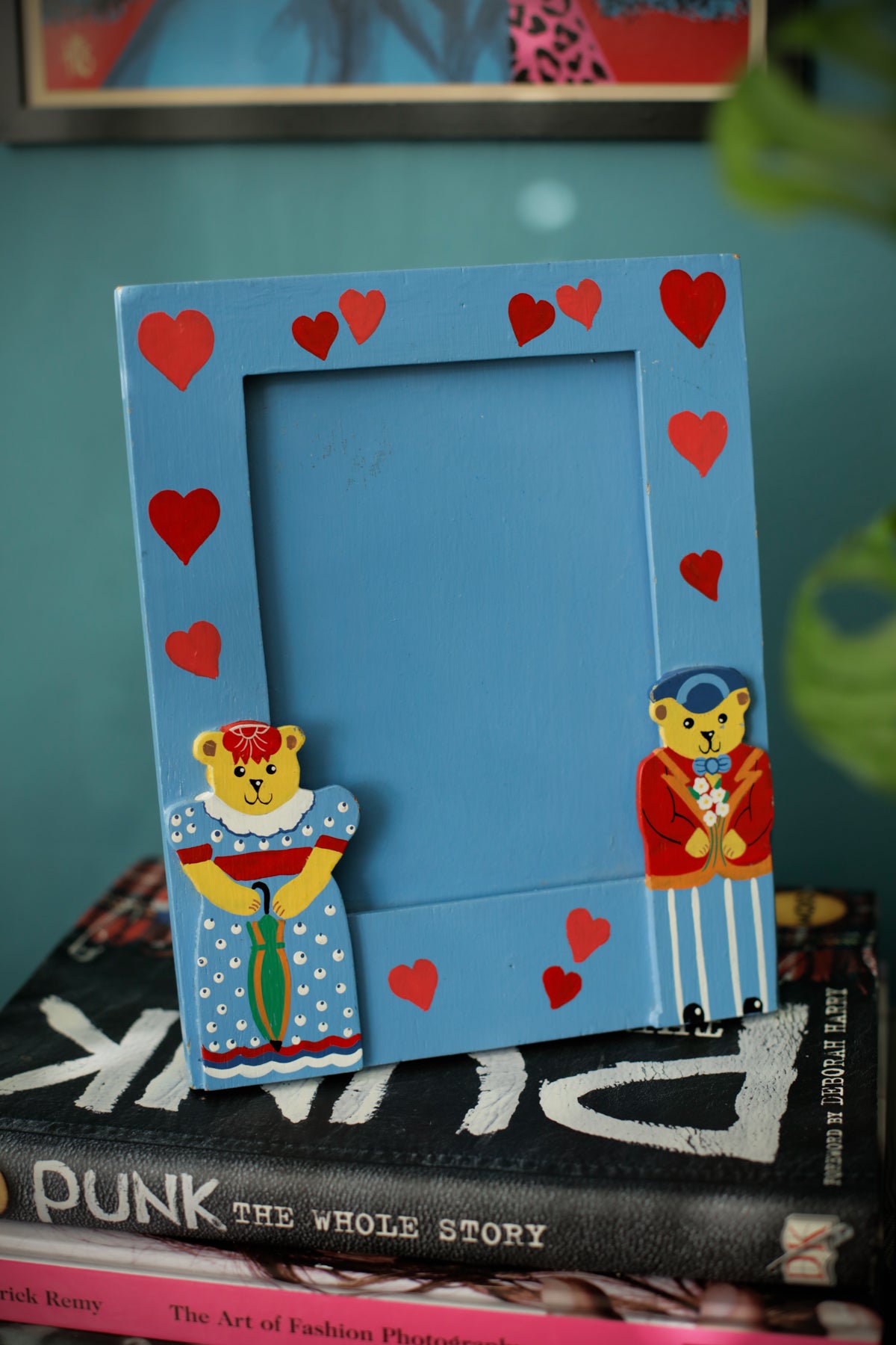 Vintage Picture Frame Bears & Hearts Hand Made in Sri Lanka