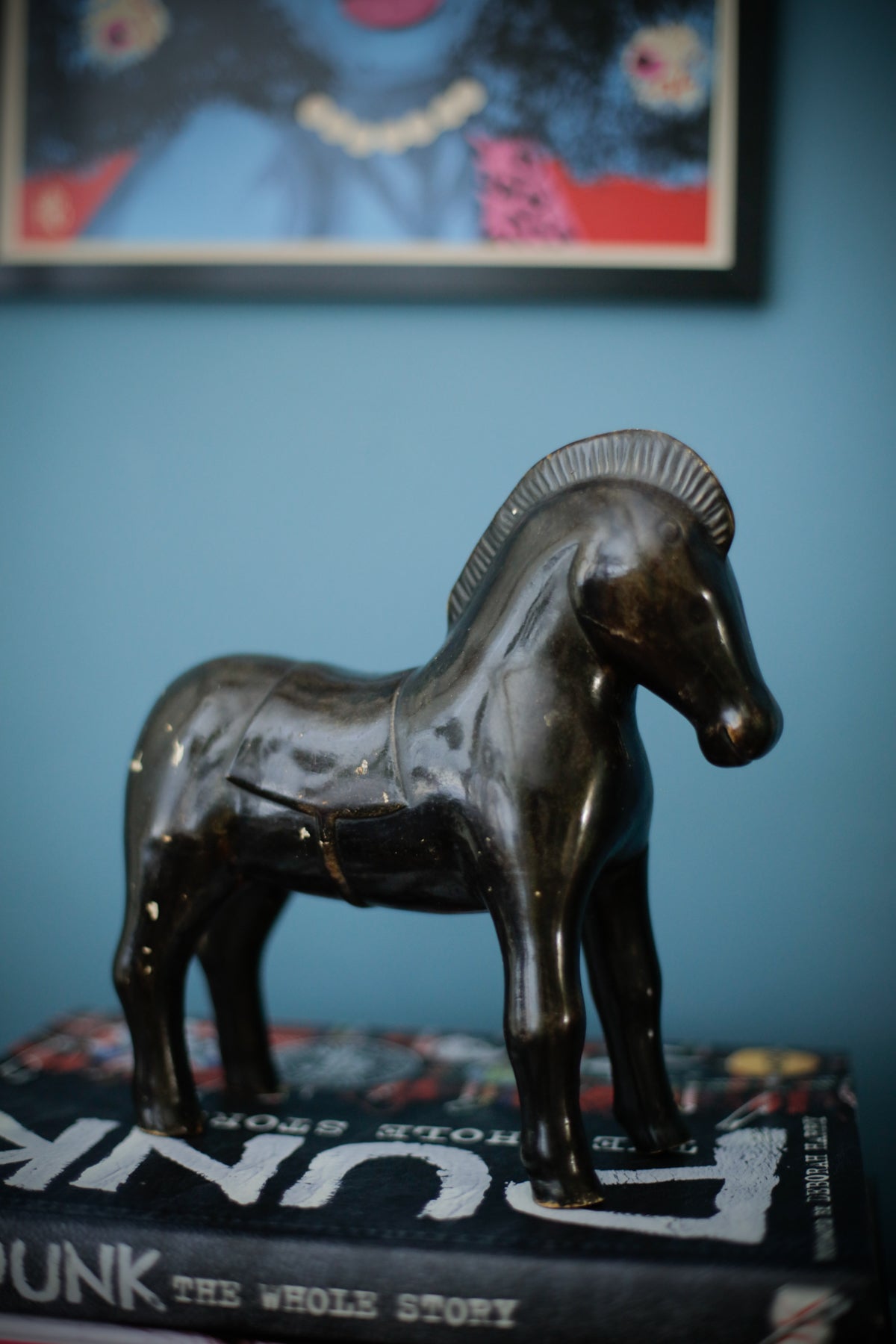 Vintage Mid Century Ceramic Trojan Horse Sculpture Studio Pottery Figurine