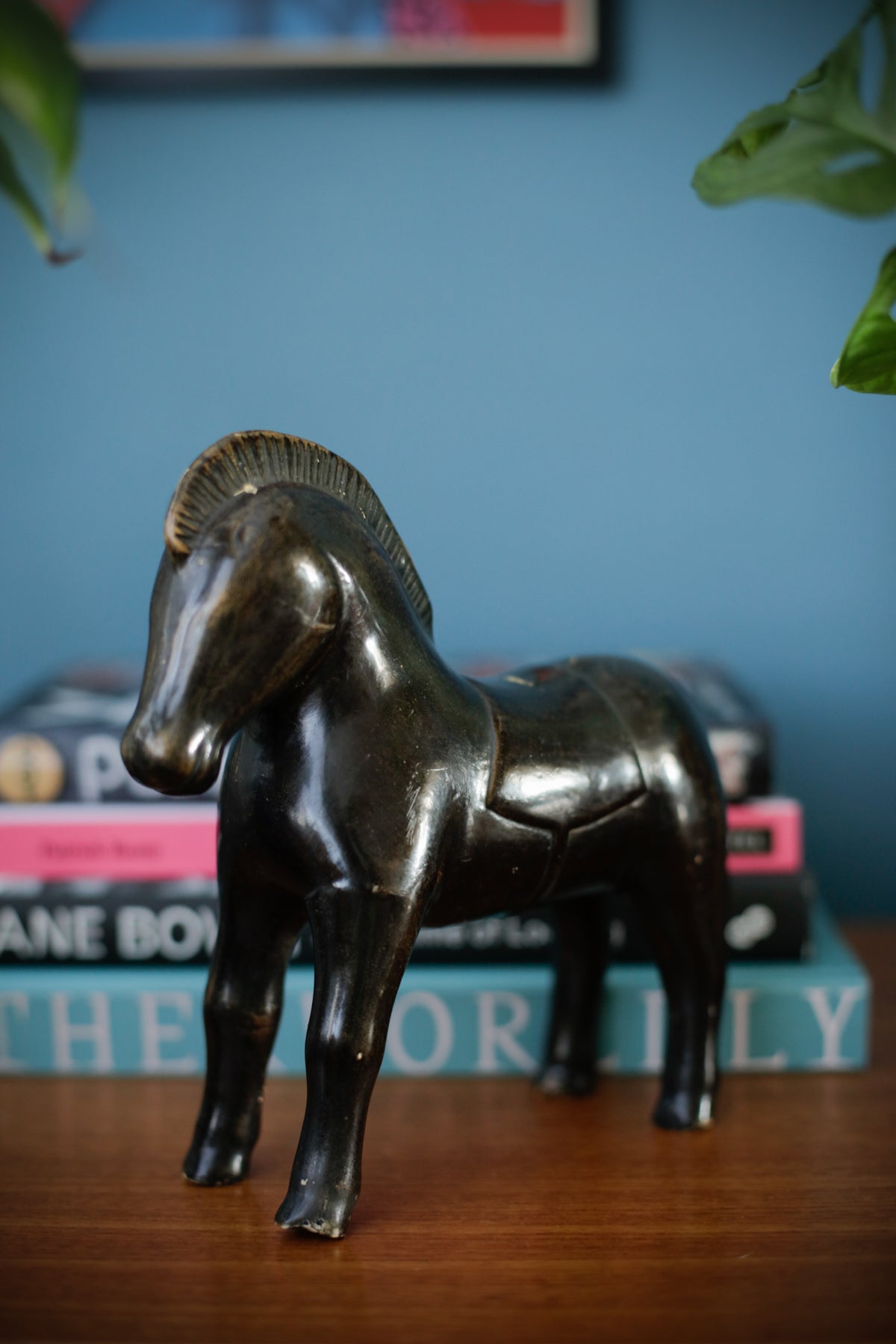 Vintage Mid Century Ceramic Trojan Horse Sculpture Studio Pottery Figurine