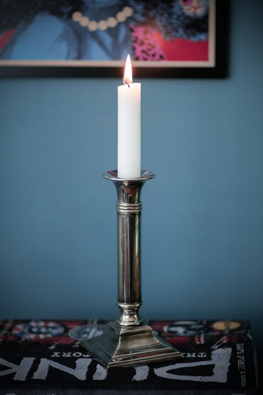 Vintage Tarnished Silver plated Candle Holder