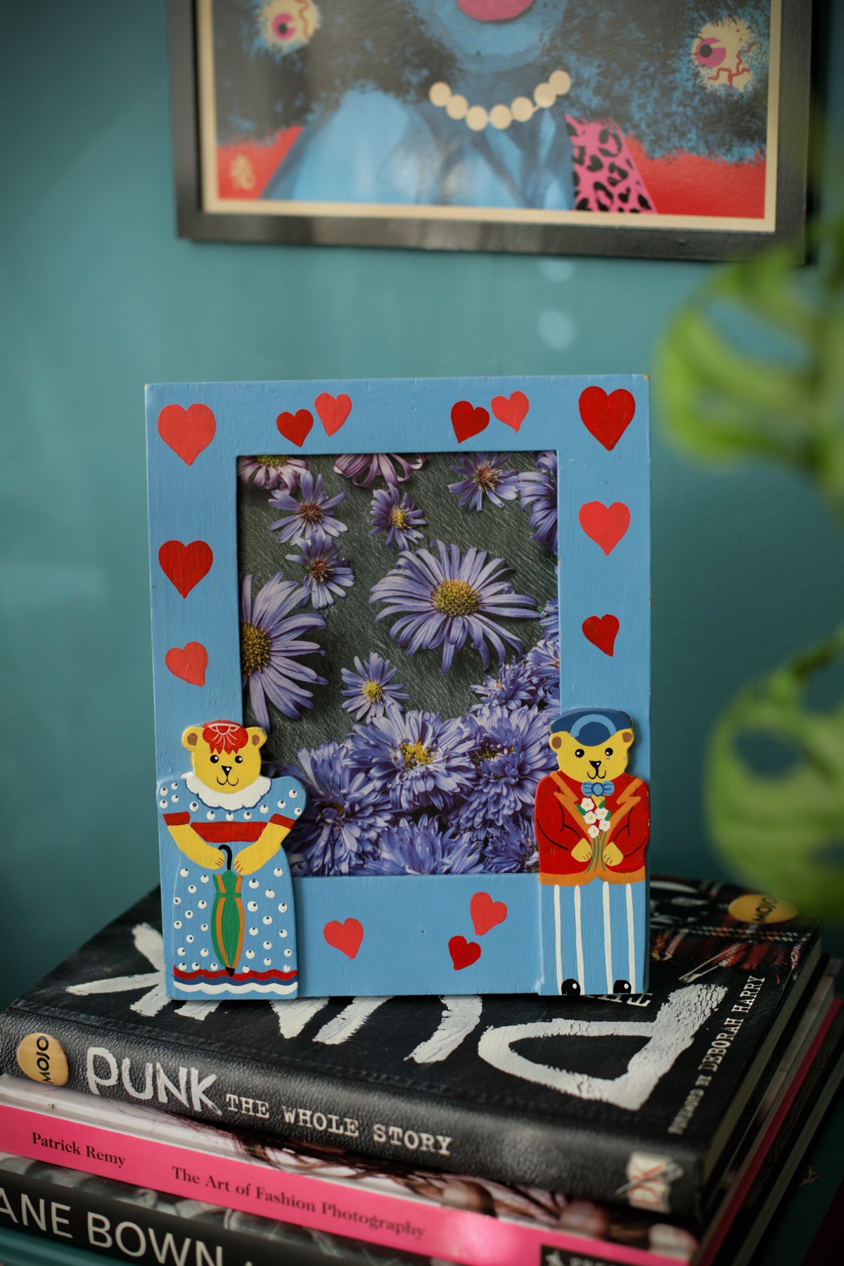 Vintage Picture Frame Bears & Hearts Hand Made in Sri Lanka