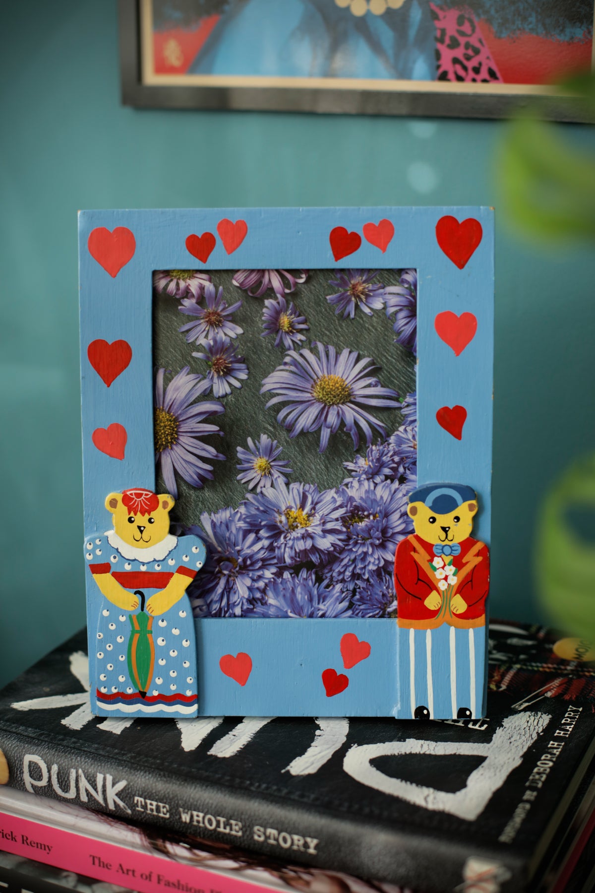 Vintage Picture Frame Bears & Hearts Hand Made in Sri Lanka