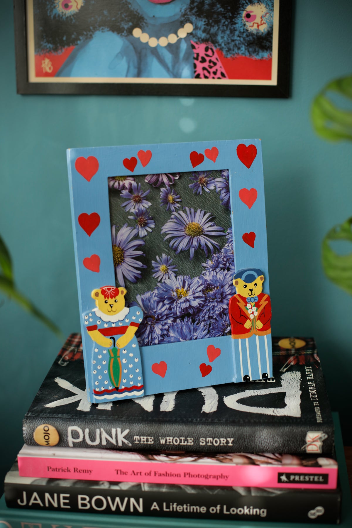 Vintage Picture Frame Bears & Hearts Hand Made in Sri Lanka