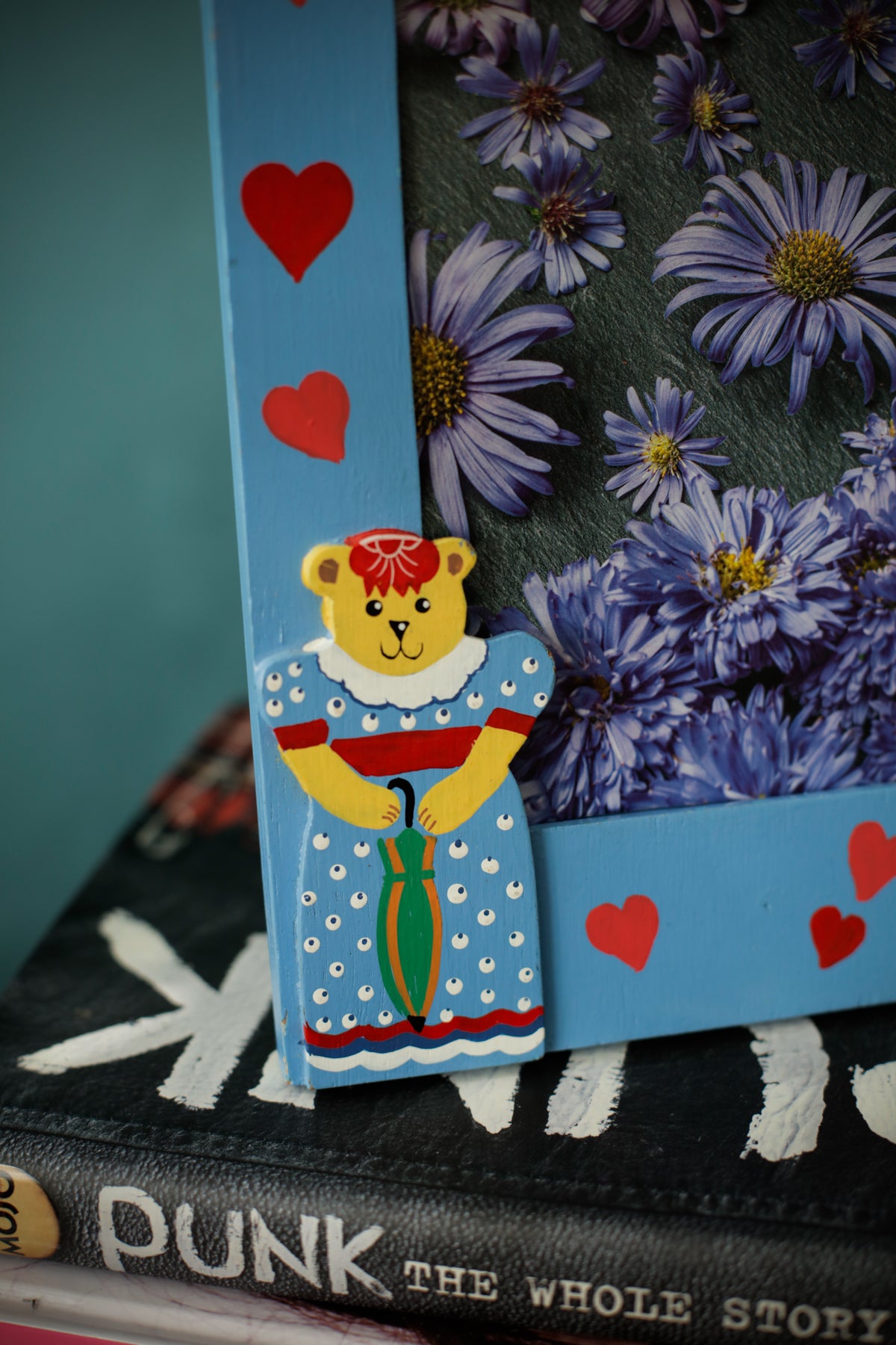 Vintage Picture Frame Bears & Hearts Hand Made in Sri Lanka