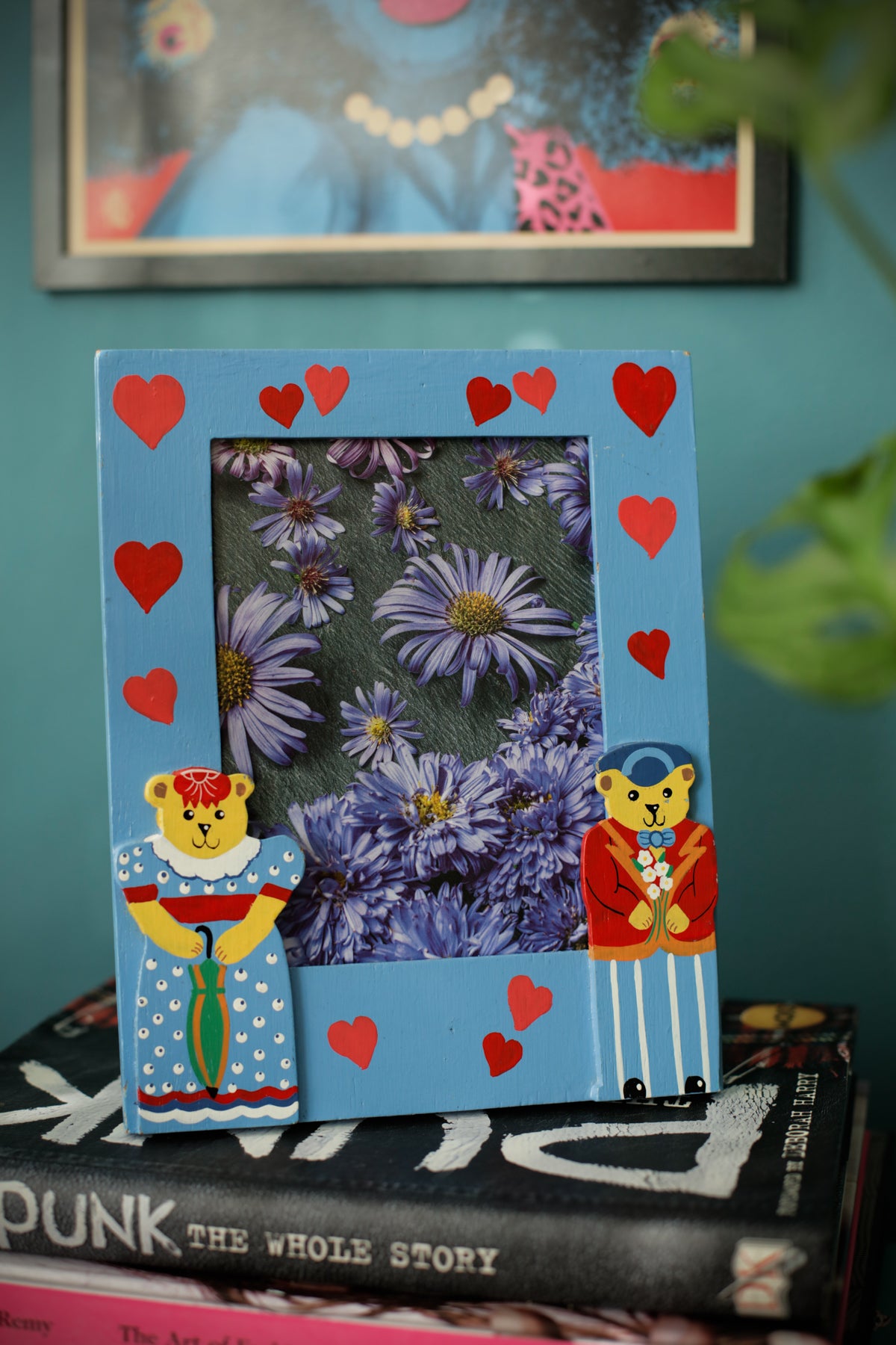 Vintage Picture Frame Bears & Hearts Hand Made in Sri Lanka