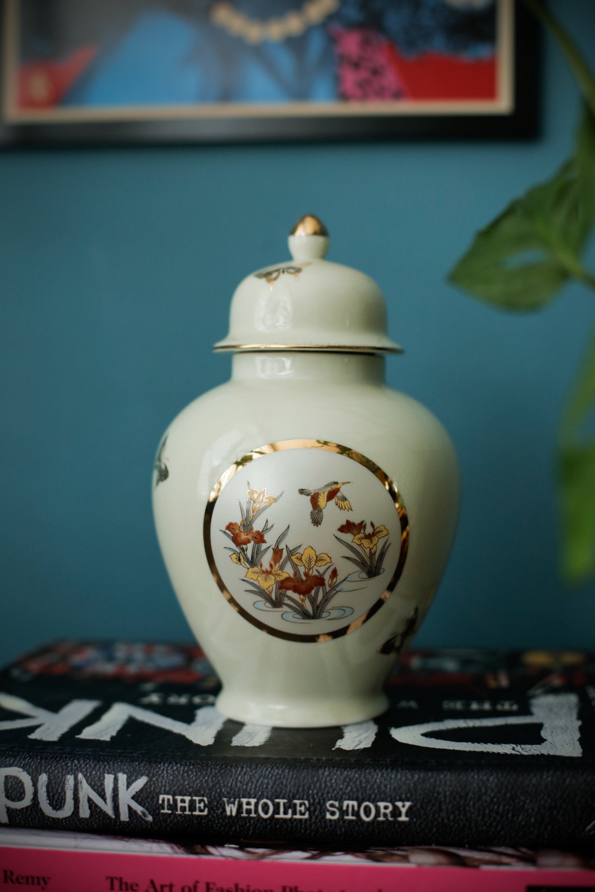 Japanese Ginger Jar Vintage Chokin Art 24k Gold Trim