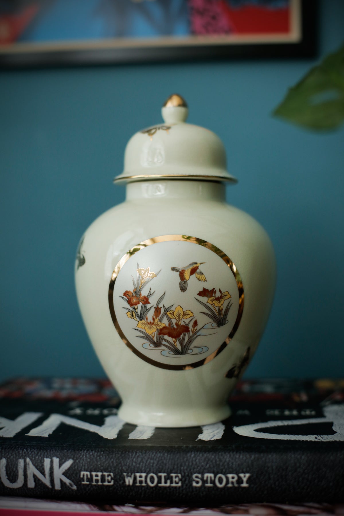 Japanese Ginger Jar Vintage Chokin Art 24k Gold Trim