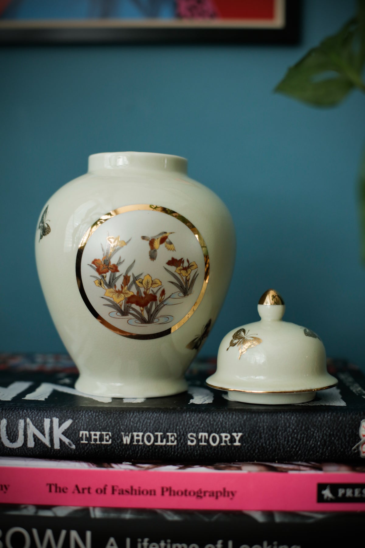 Japanese Ginger Jar Vintage Chokin Art 24k Gold Trim