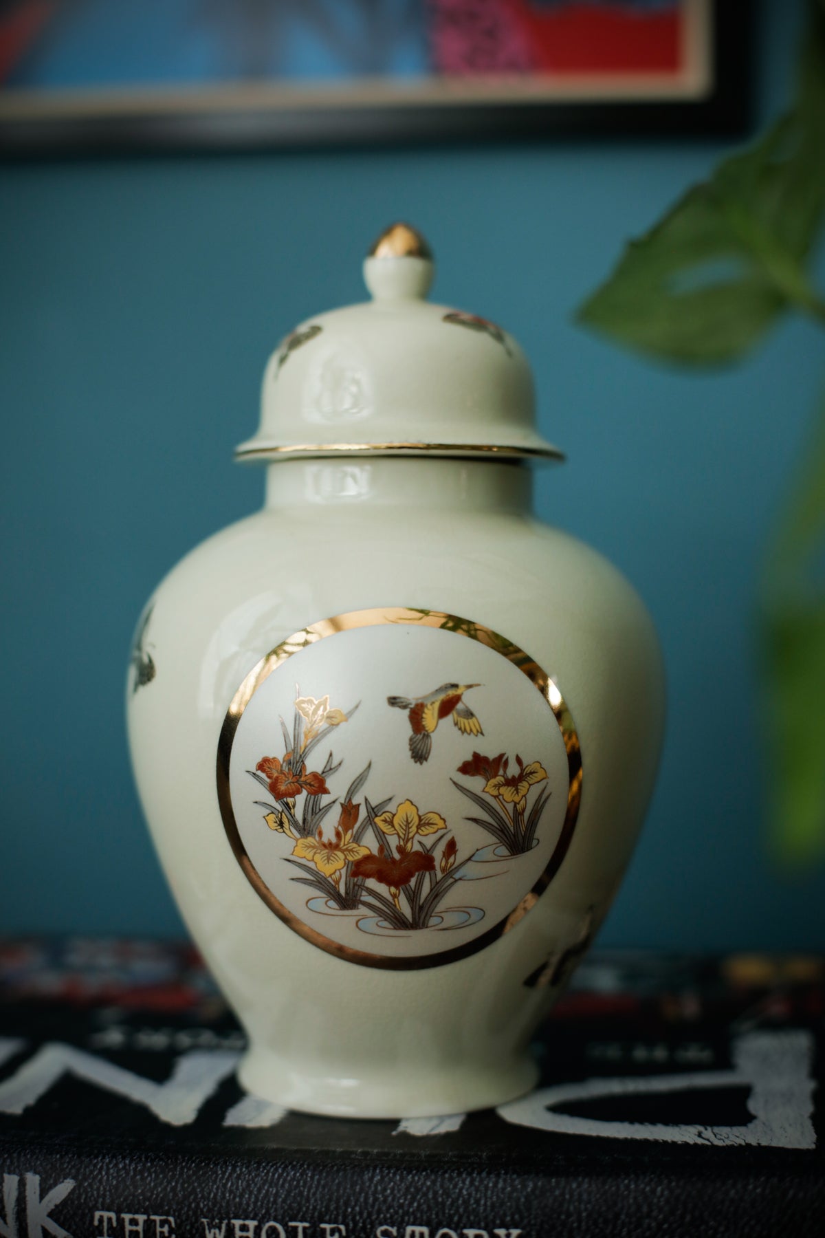 Japanese Ginger Jar Vintage Chokin Art 24k Gold Trim