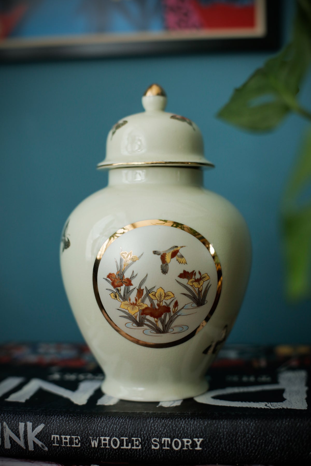 Japanese Ginger Jar Vintage Chokin Art 24k Gold Trim