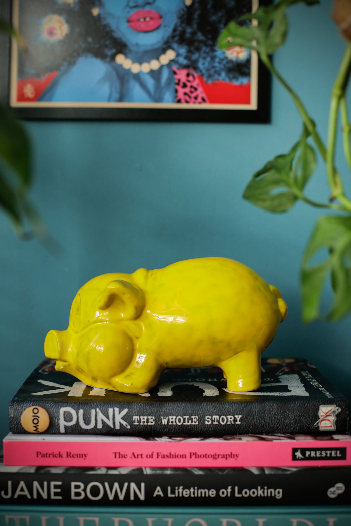 Vintage Studio Pottery Piggy Bank Yellow Glazing