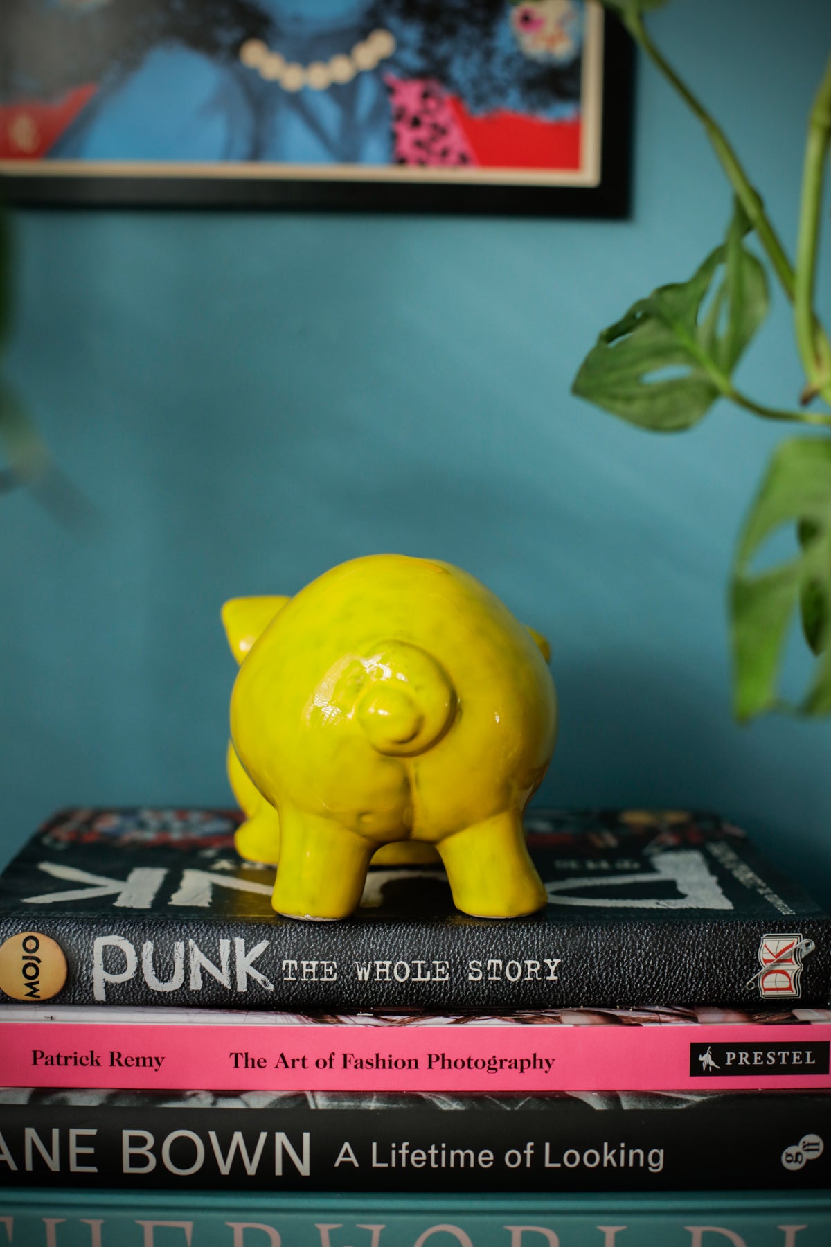 Vintage Studio Pottery Piggy Bank Yellow Glazing