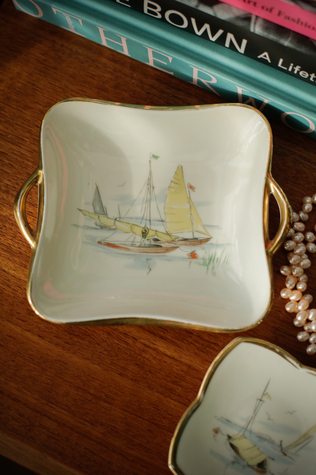Alka Kunst 'Regatta' Vintage Bavarian Set of Two Jewellery Dishes