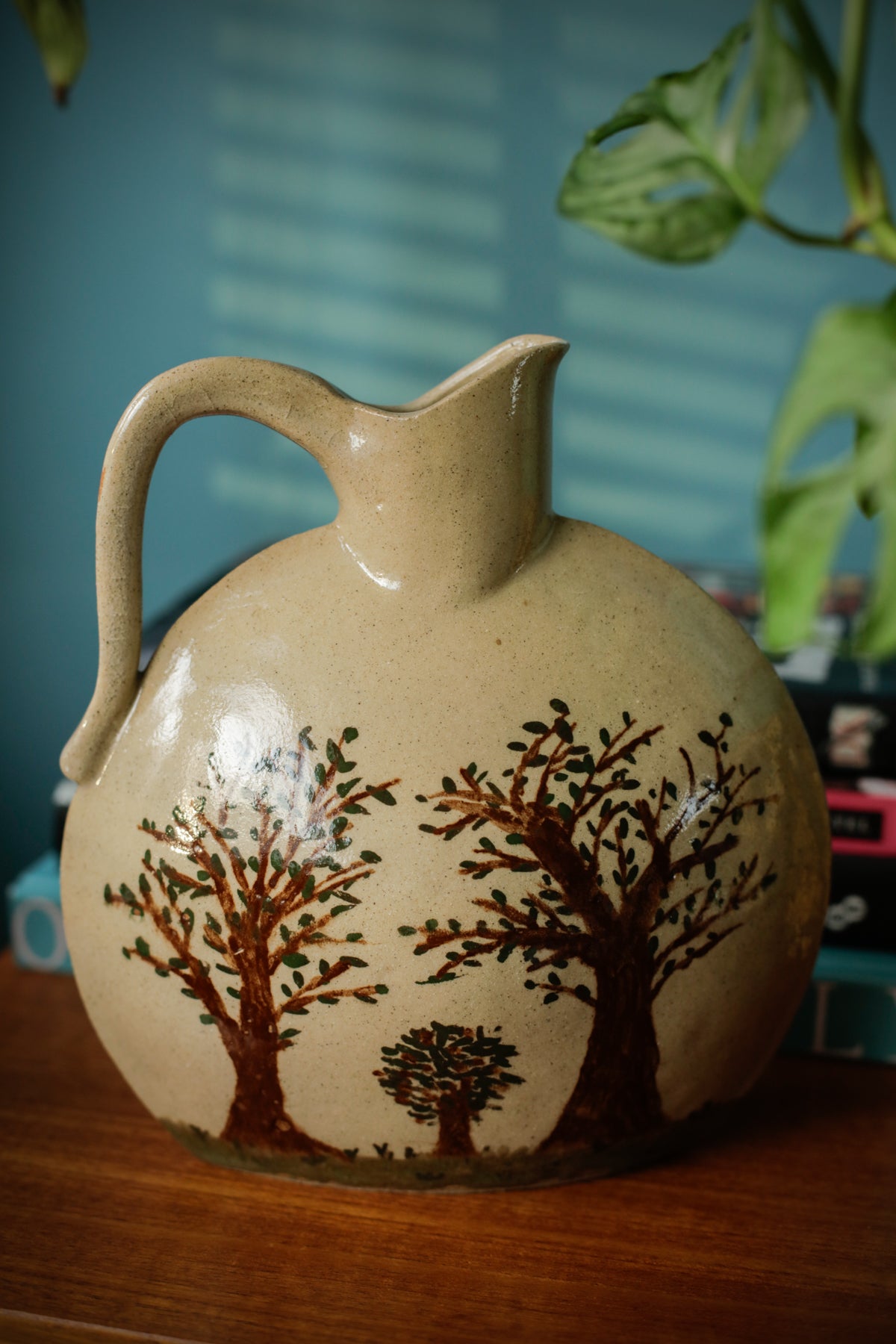 Vintage Pottery Handmade Water Wine Jug Stoneware