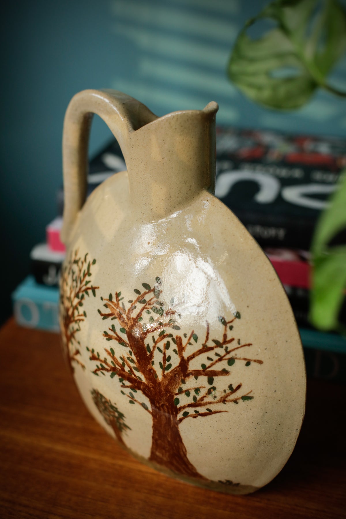 Vintage Pottery Handmade Water Wine Jug Stoneware