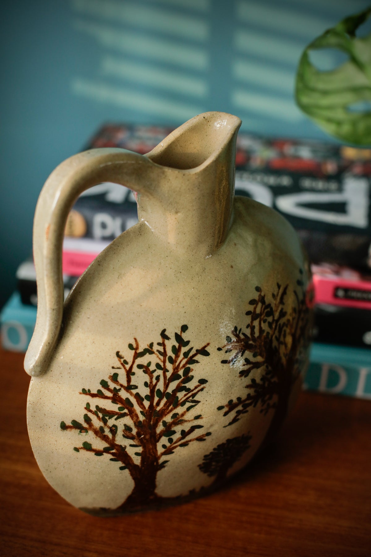 Vintage Pottery Handmade Water Wine Jug Stoneware