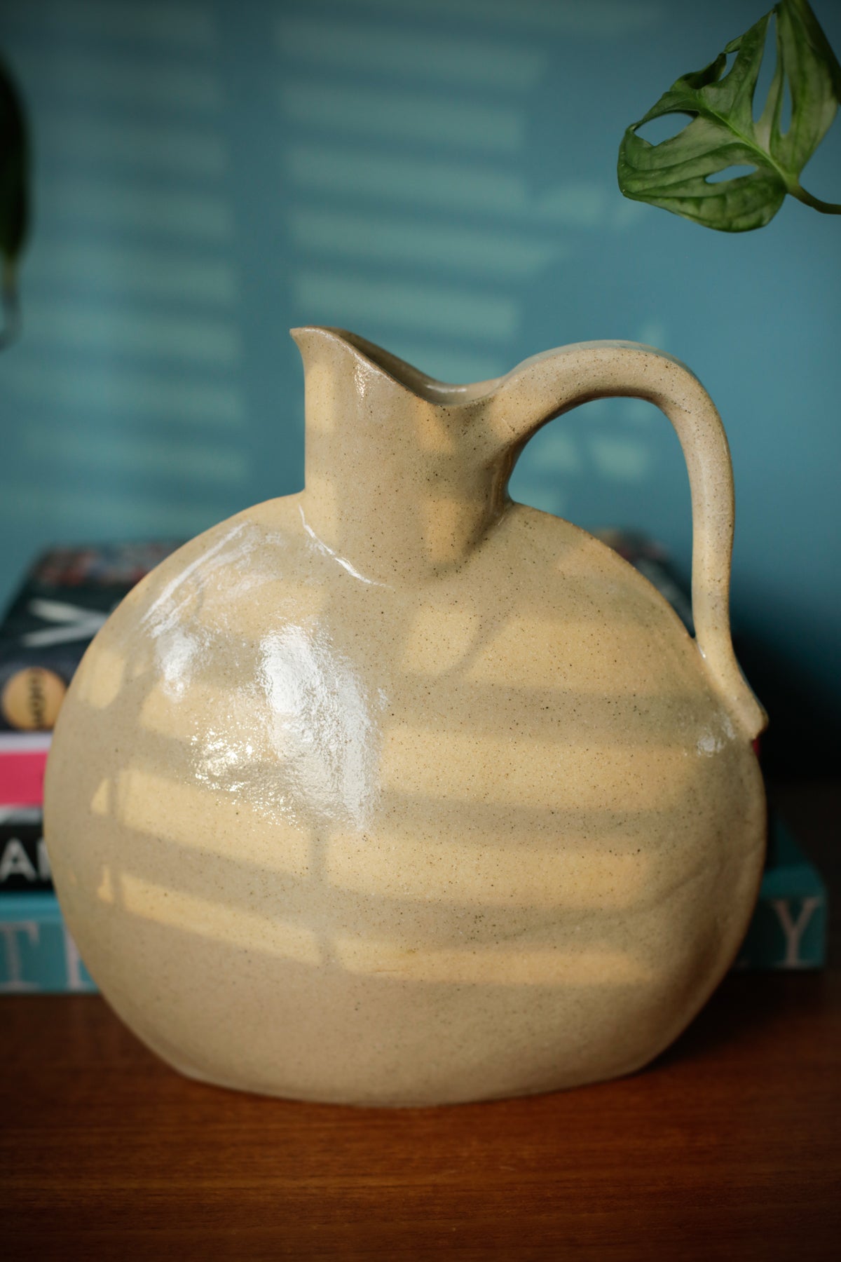 Vintage Pottery Handmade Water Wine Jug Stoneware