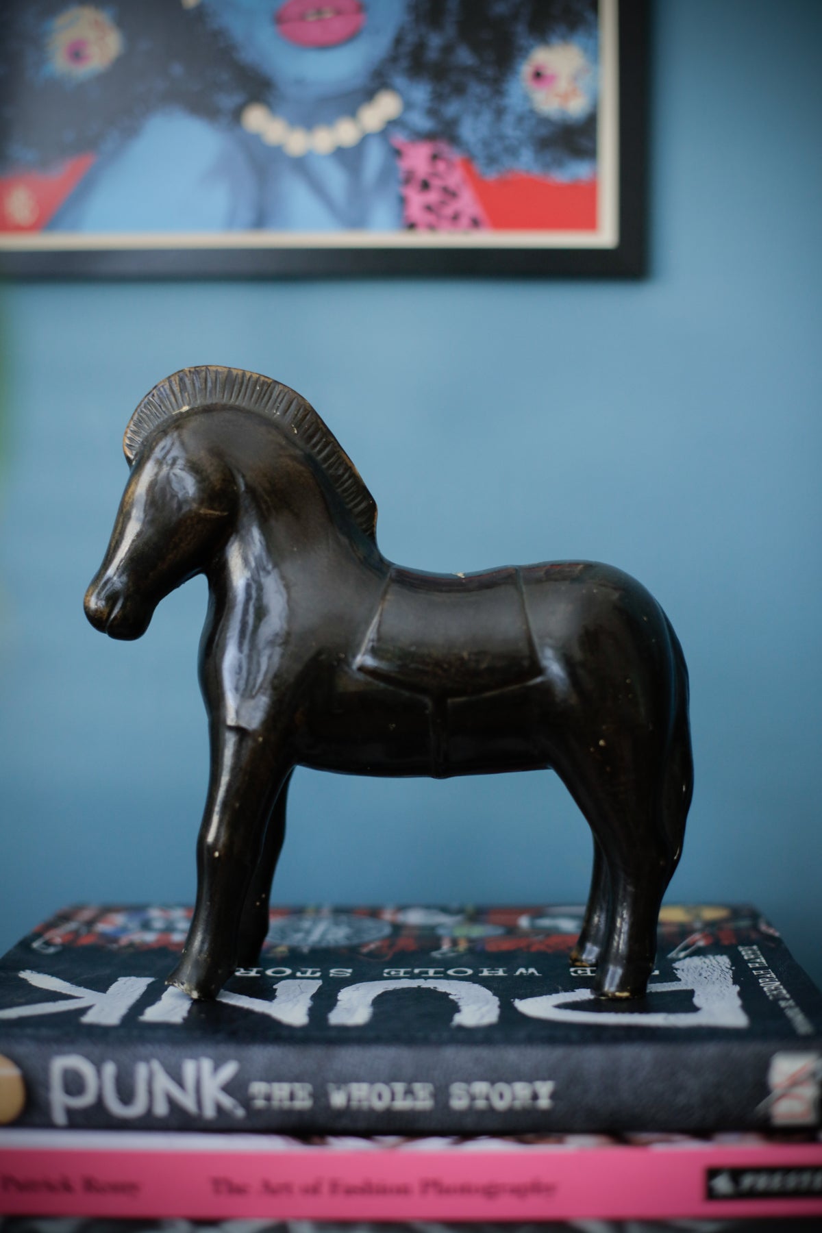 Vintage Mid Century Ceramic Trojan Horse Sculpture Studio Pottery Figurine