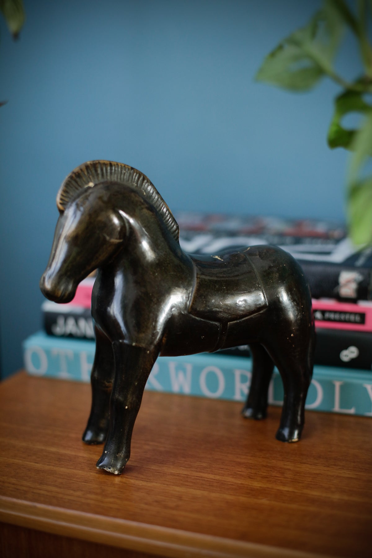 Vintage Mid Century Ceramic Trojan Horse Sculpture Studio Pottery Figurine