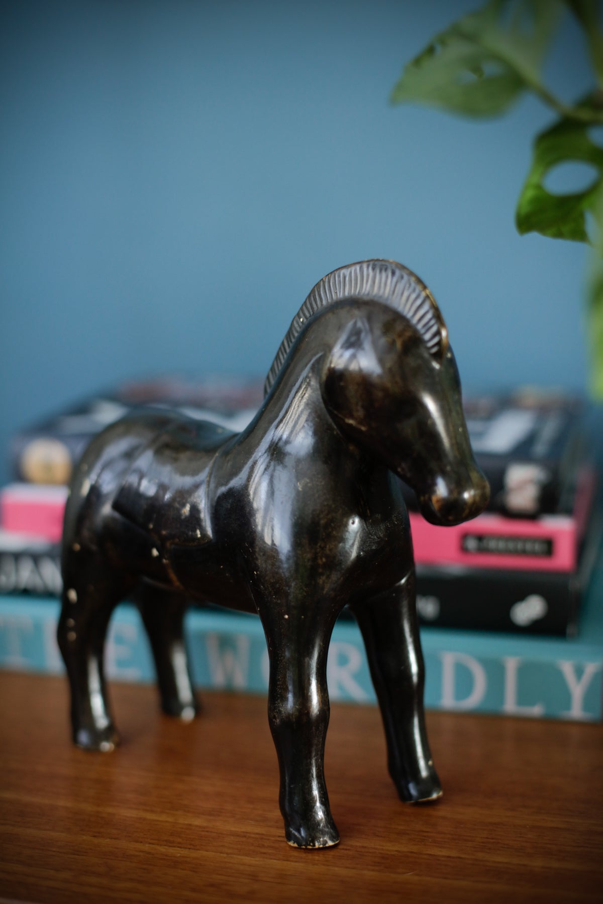 Vintage Mid Century Ceramic Trojan Horse Sculpture Studio Pottery Figurine