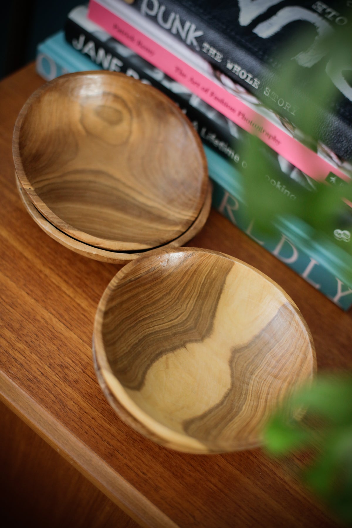 Vintage Kenyan Olive Wood Bowls Set of 4 Wabi Sabi