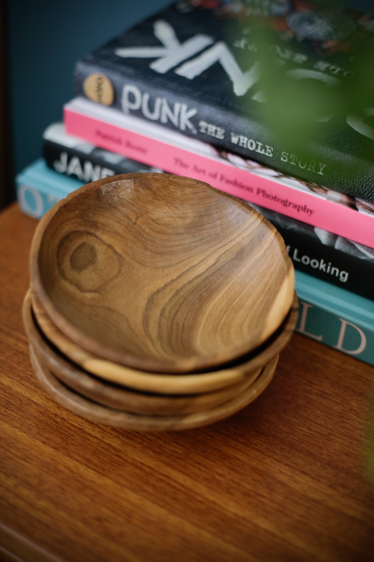 Vintage Kenyan Olive Wood Bowls Set of 4 Wabi Sabi