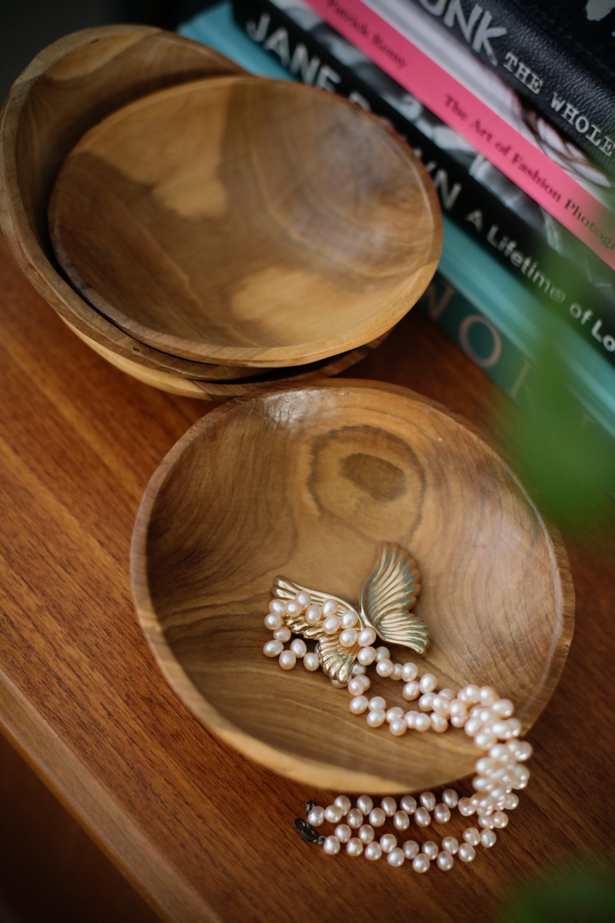 Vintage Kenyan Olive Wood Bowls Set of 4 Wabi Sabi