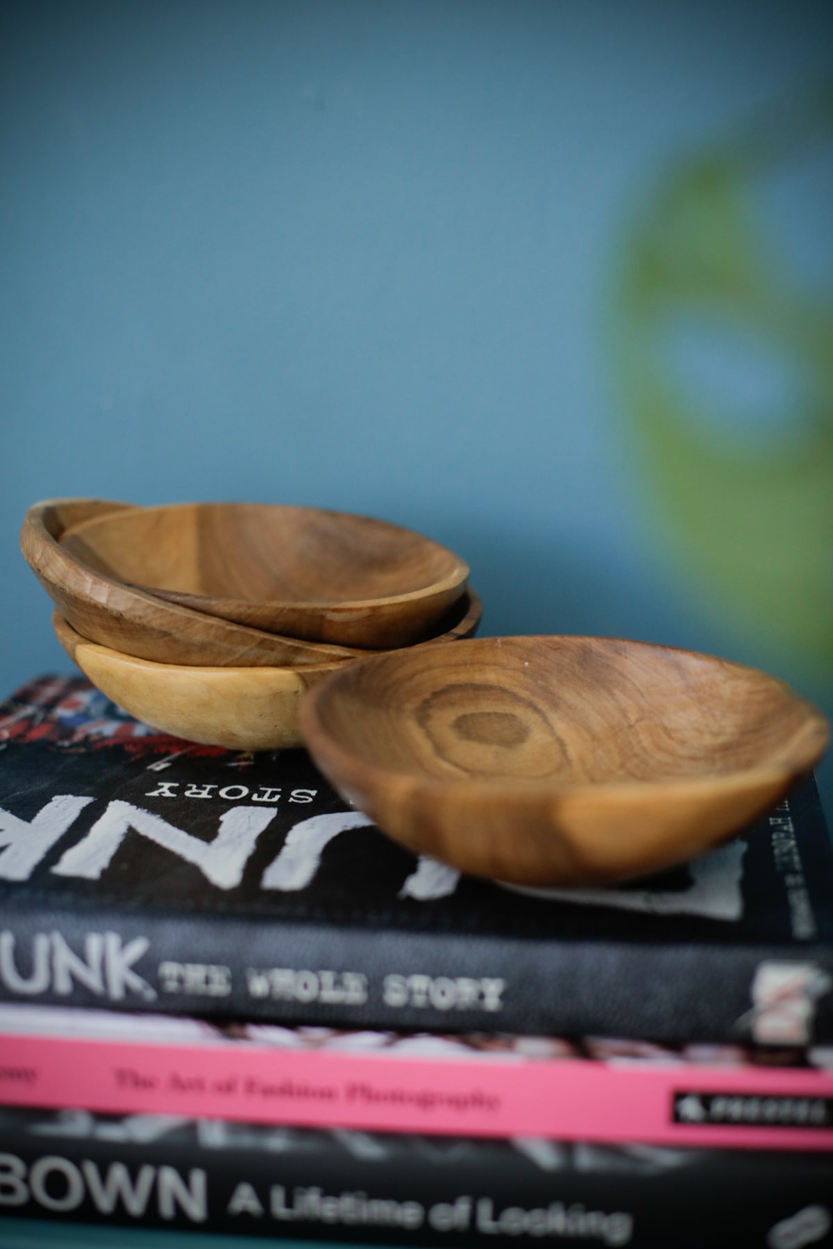 Vintage Kenyan Olive Wood Bowls Set of 4 Wabi Sabi