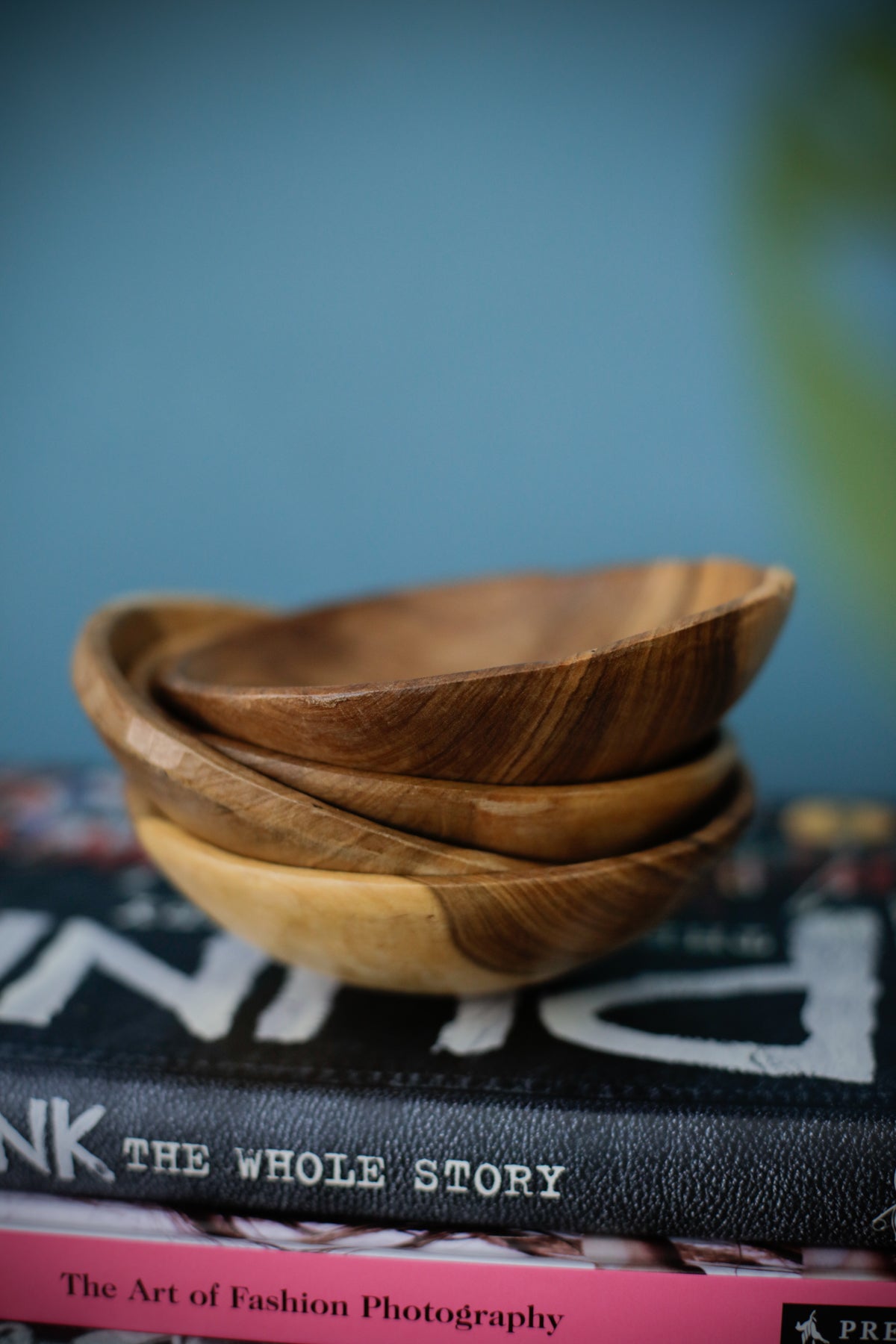 Vintage Kenyan Olive Wood Bowls Set of 4 Wabi Sabi