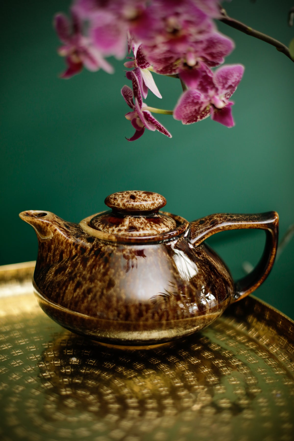 70s Fosters Pottery Cornwall Brown Honeycomb Glaze Tea Coffee Hot chocolate Set