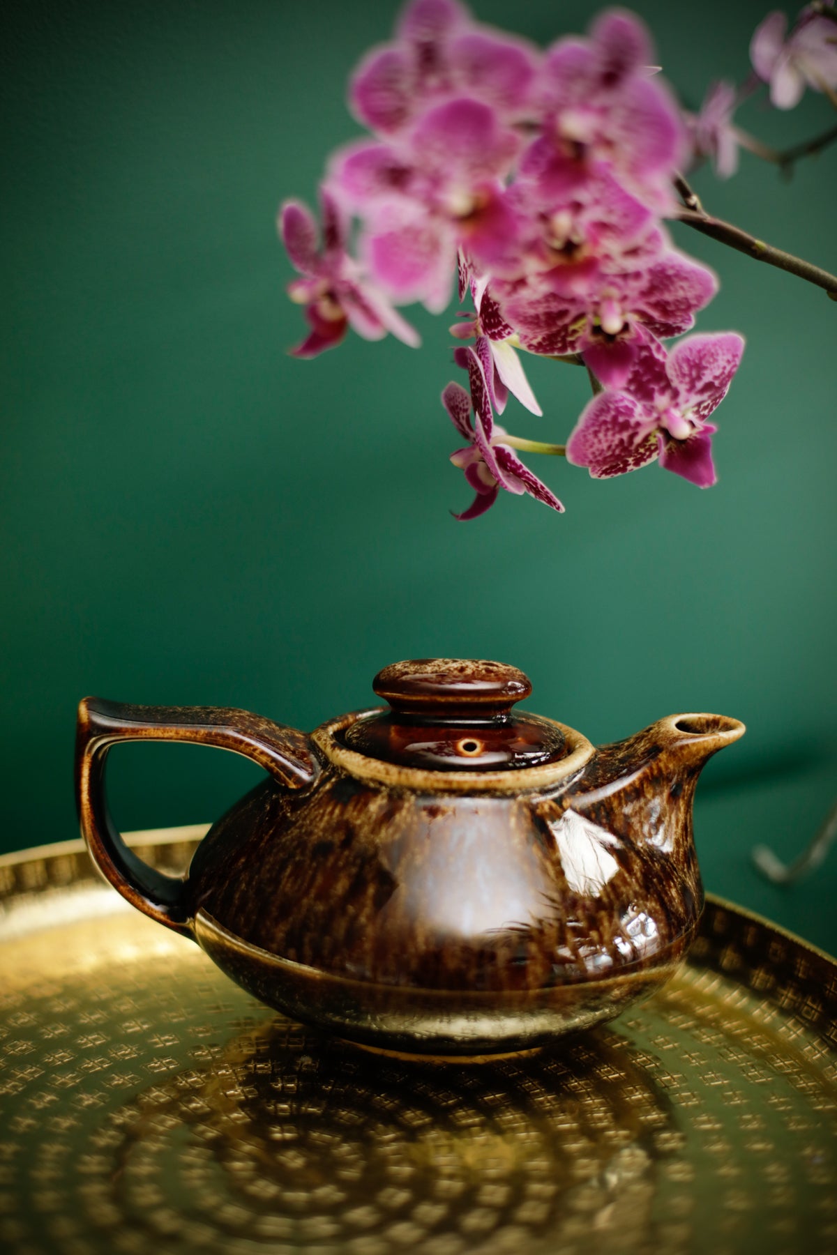 70s Fosters Pottery Cornwall Brown Honeycomb Glaze Tea Coffee Hot chocolate Set