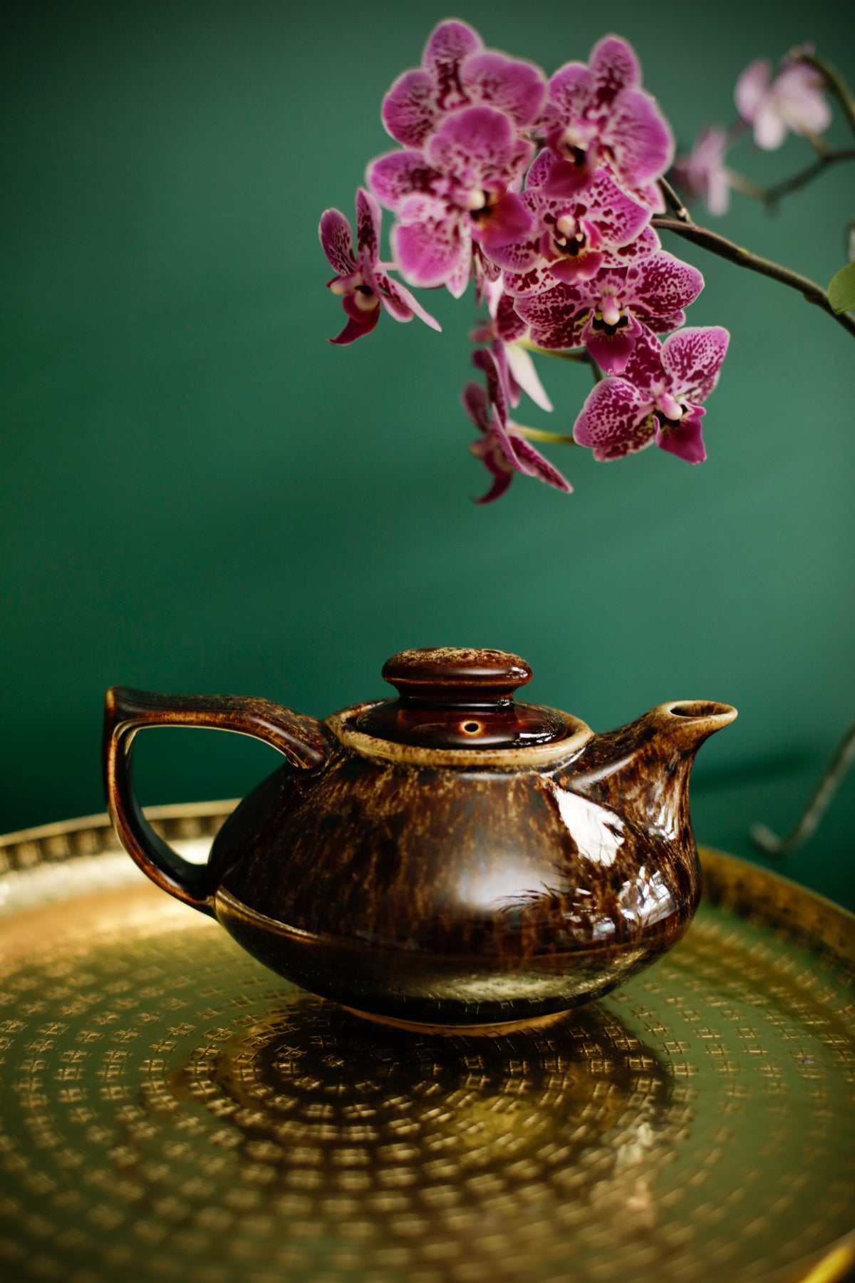 70s Fosters Pottery Cornwall Brown Honeycomb Glaze Tea Coffee Hot chocolate Set
