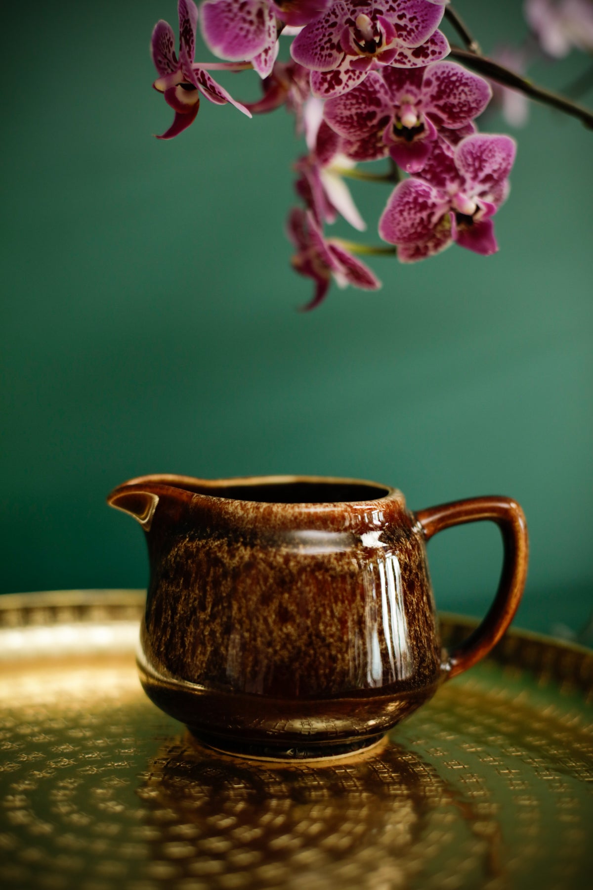 70s Fosters Pottery Cornwall Brown Honeycomb Glaze Tea Coffee Hot chocolate Set