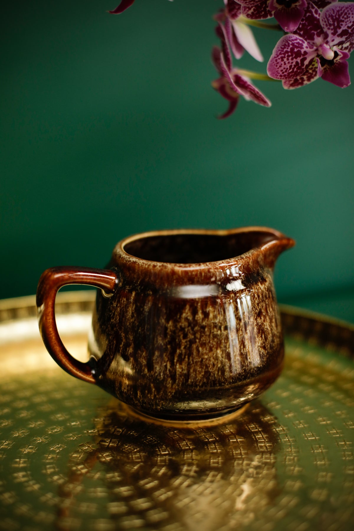 70s Fosters Pottery Cornwall Brown Honeycomb Glaze Tea Coffee Hot chocolate Set
