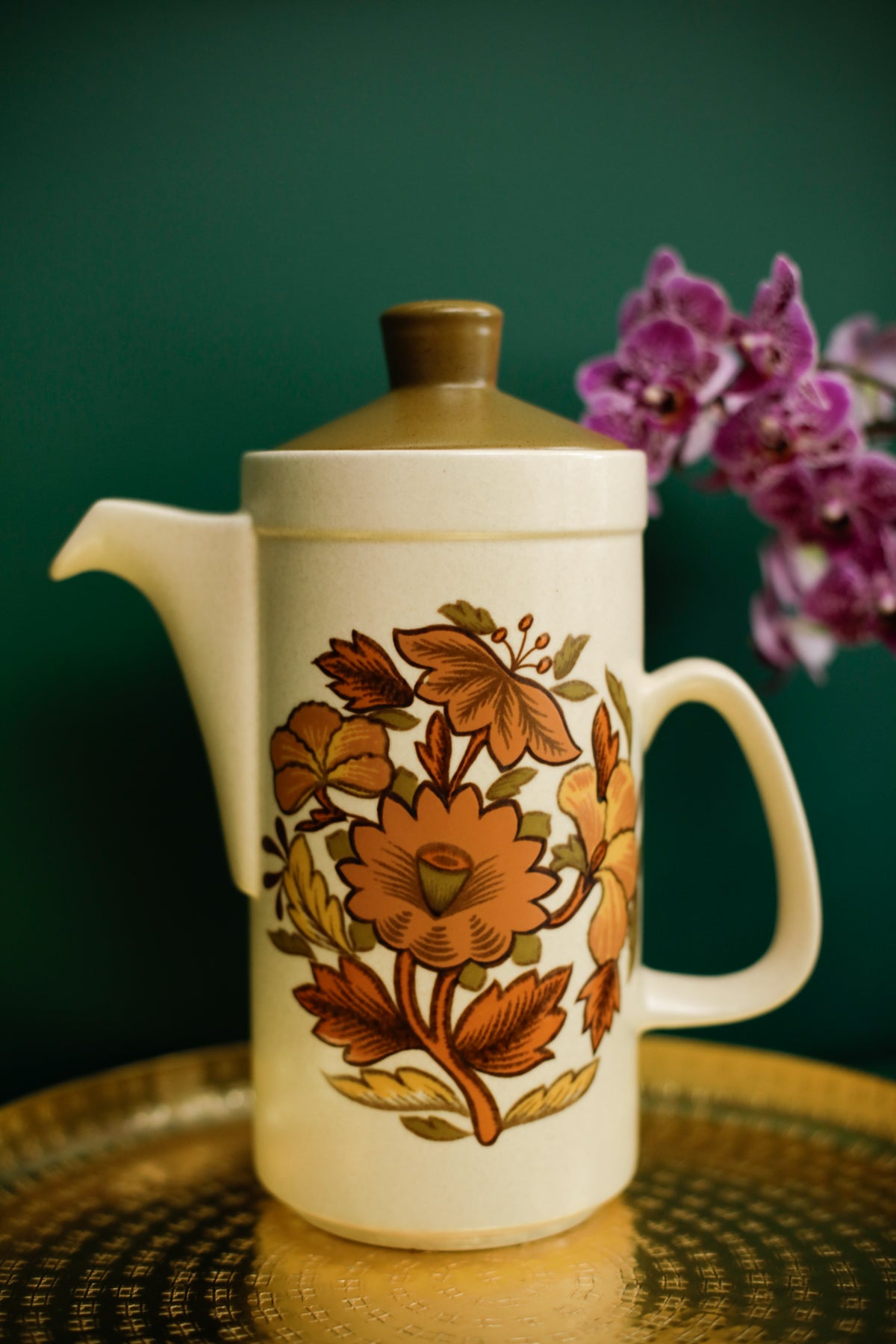 Palissy Kismet Tea Coffee Pot Vintage 70s Flower design