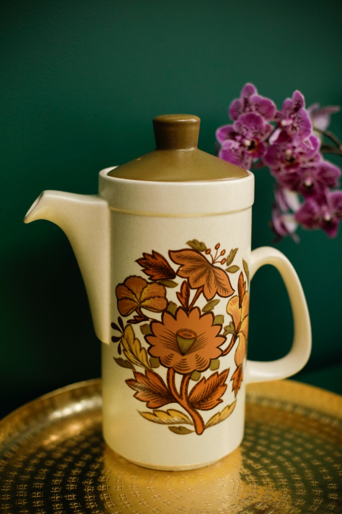 Palissy Kismet Tea Coffee Pot Vintage 70s Flower design