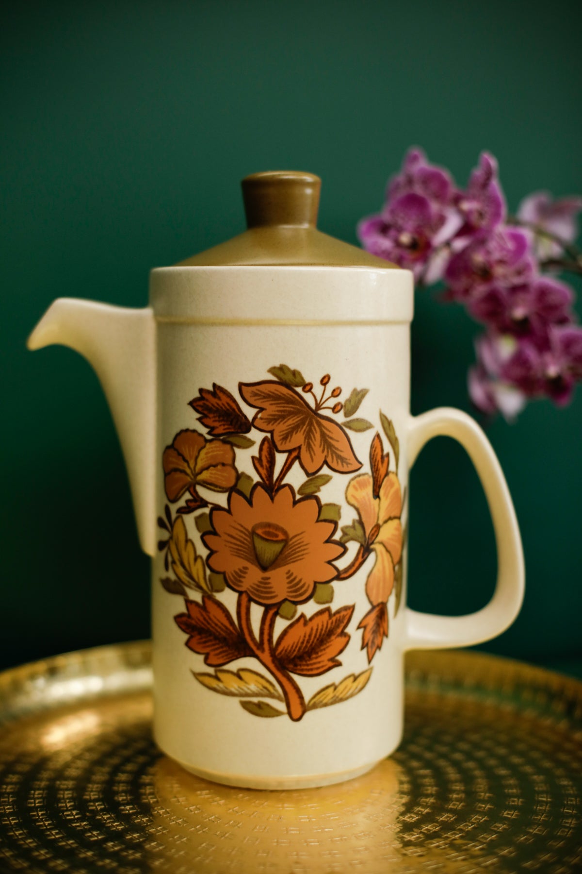 Palissy Kismet Tea Coffee Pot Vintage 70s Flower design