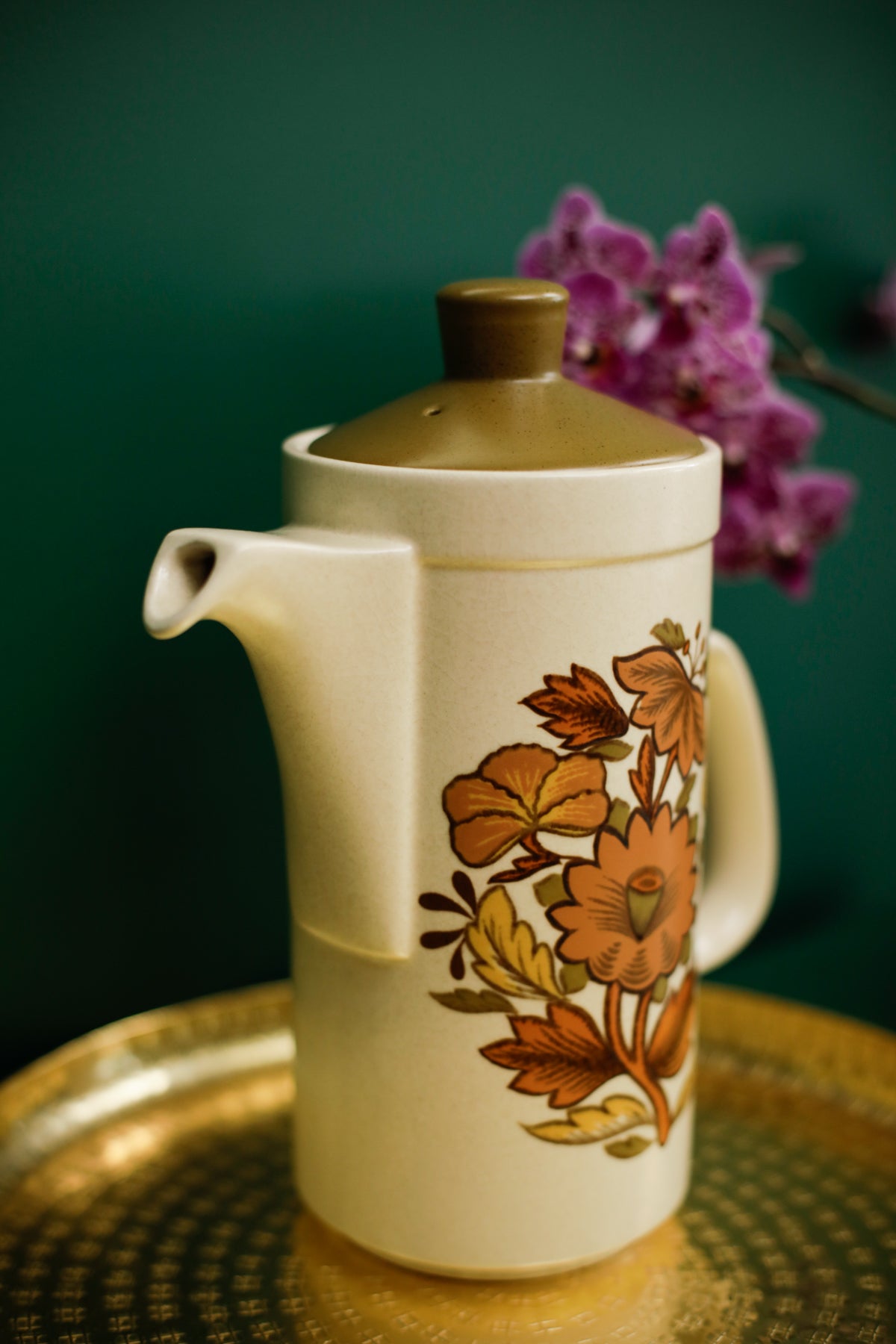 Palissy Kismet Tea Coffee Pot Vintage 70s Flower design