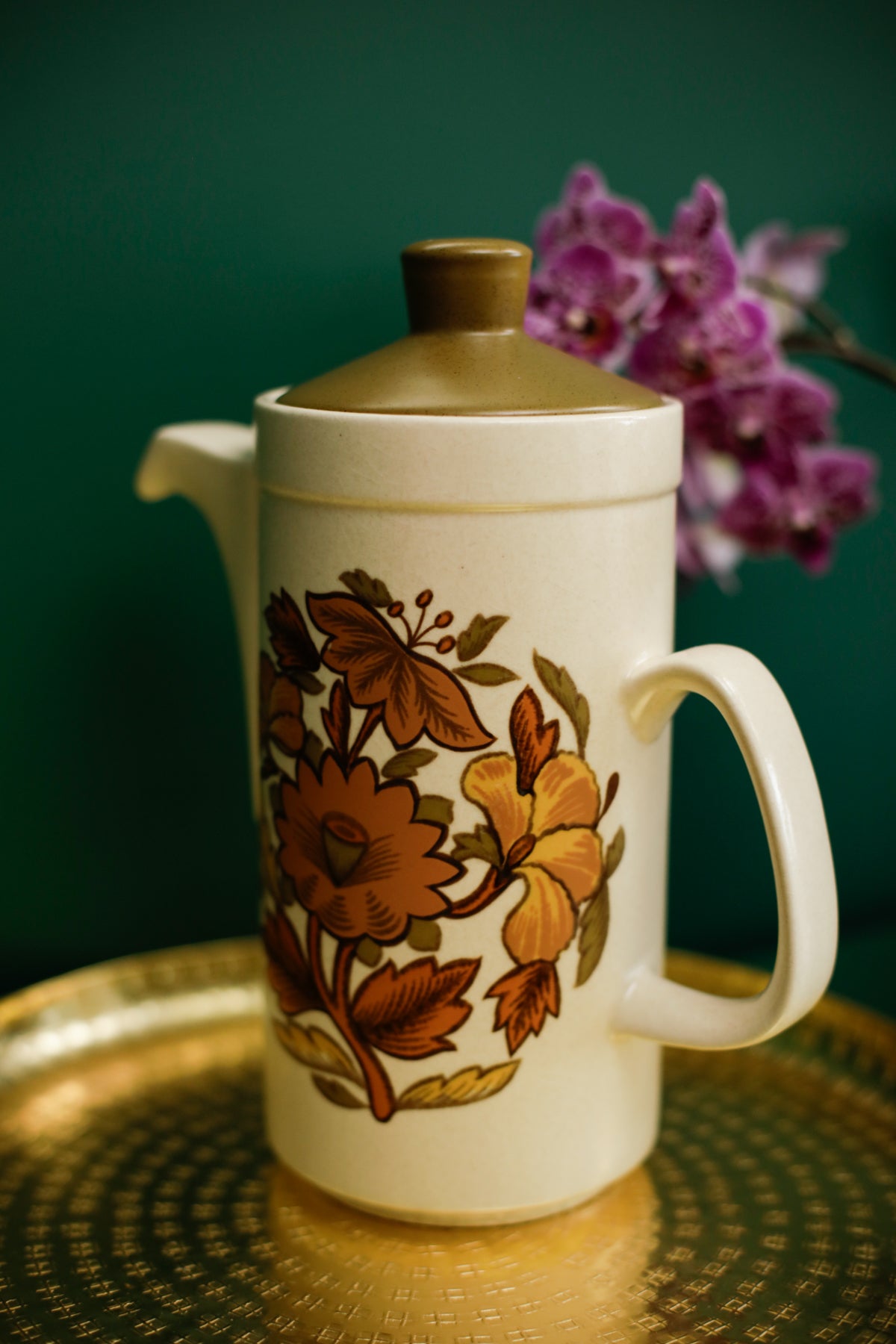 Palissy Kismet Tea Coffee Pot Vintage 70s Flower design