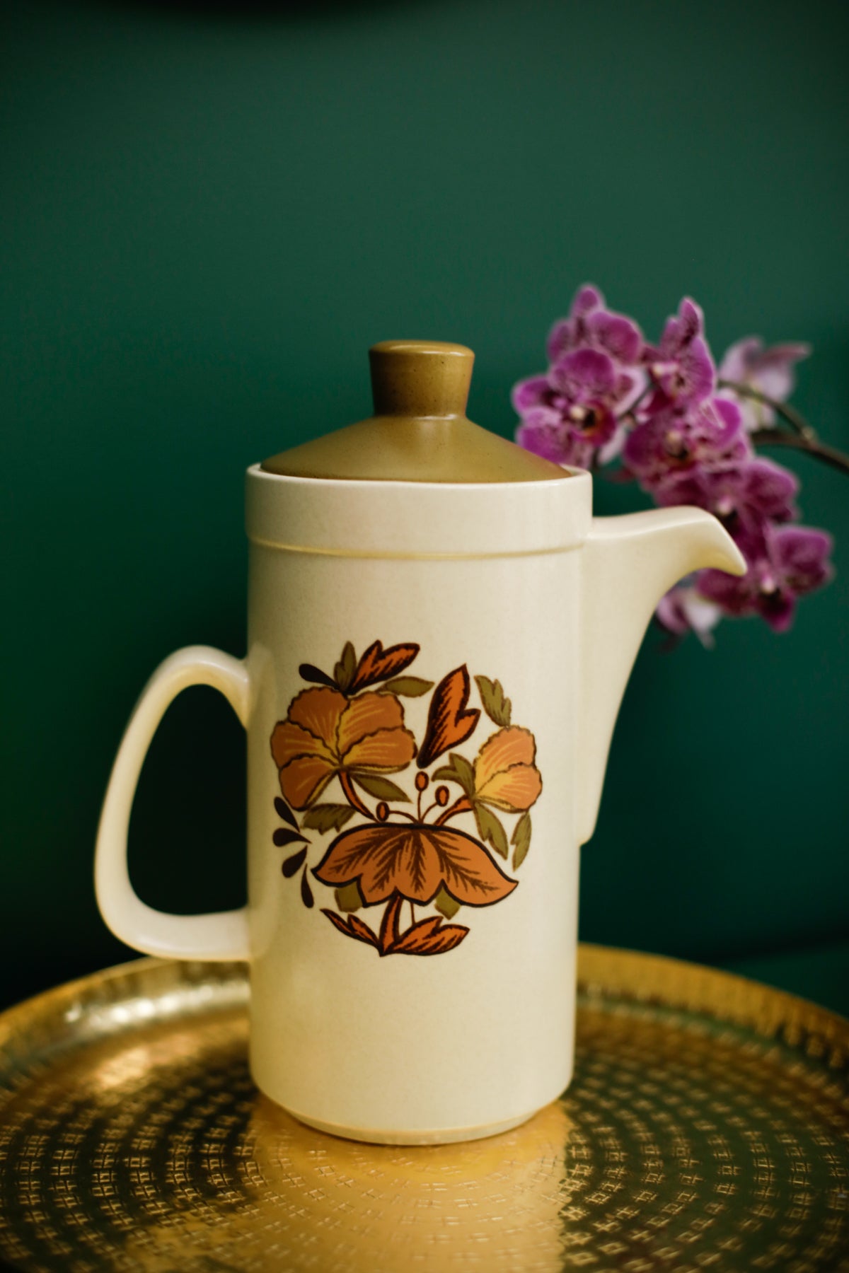 Palissy Kismet Tea Coffee Pot Vintage 70s Flower design