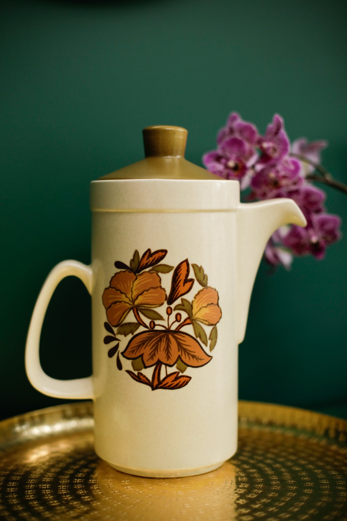 Palissy Kismet Tea Coffee Pot Vintage 70s Flower design