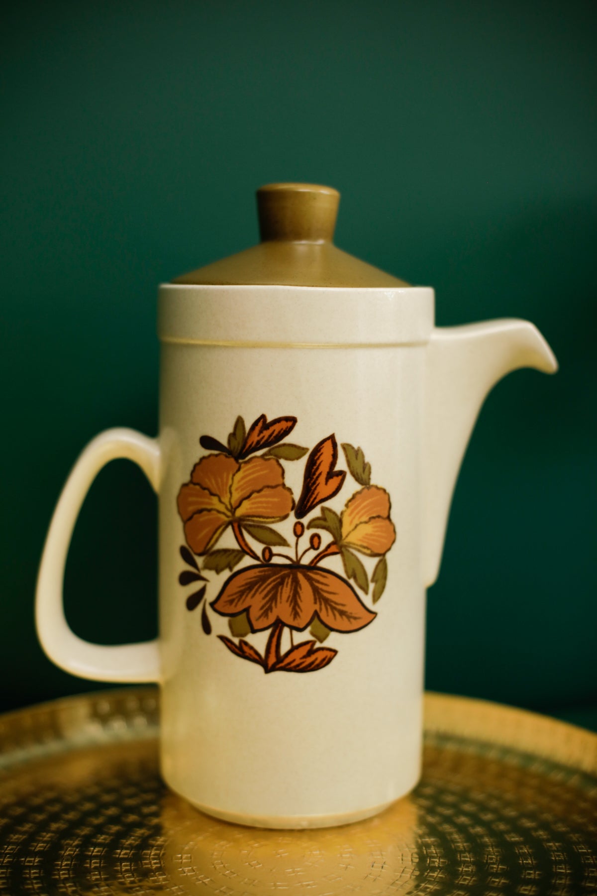 Palissy Kismet Tea Coffee Pot Vintage 70s Flower design