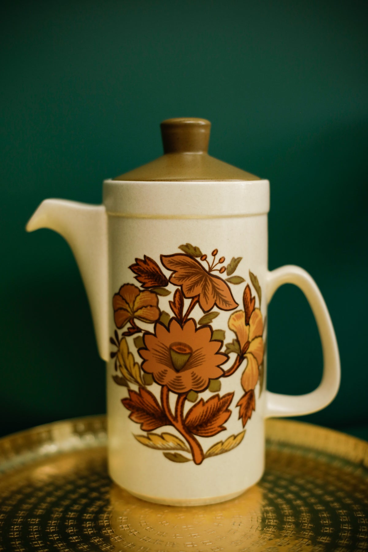 Palissy Kismet Tea Coffee Pot Vintage 70s Flower design