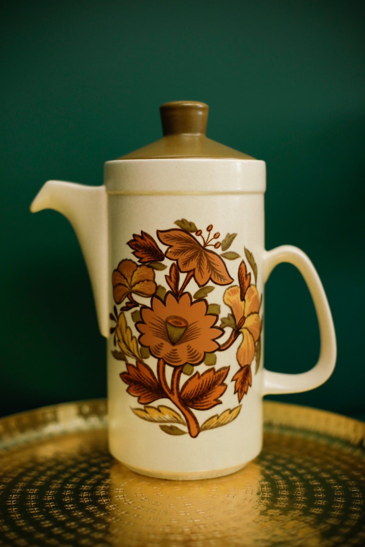 Palissy Kismet Tea Coffee Pot Vintage 70s Flower design