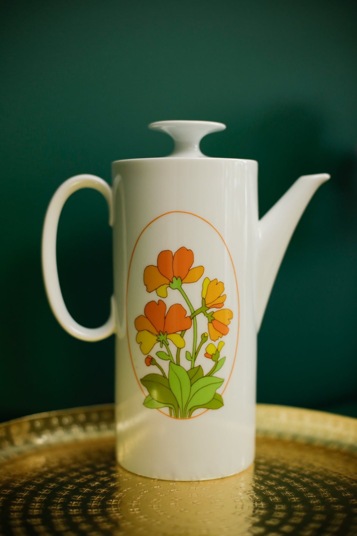 Thomas Germany Coffee Tea Pot Vintage 70a Flower Design