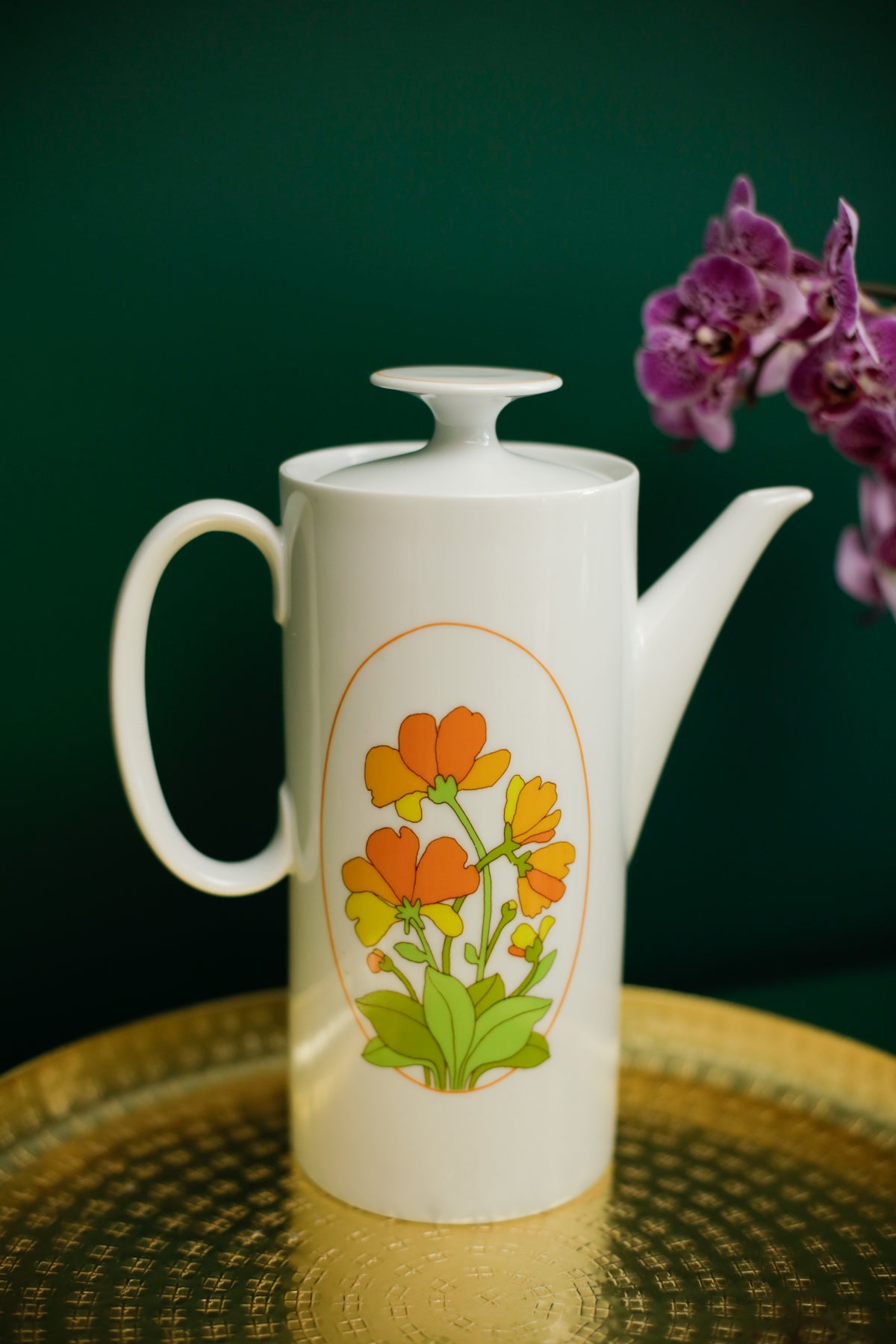 Thomas Germany Coffee Tea Pot Vintage 70a Flower Design