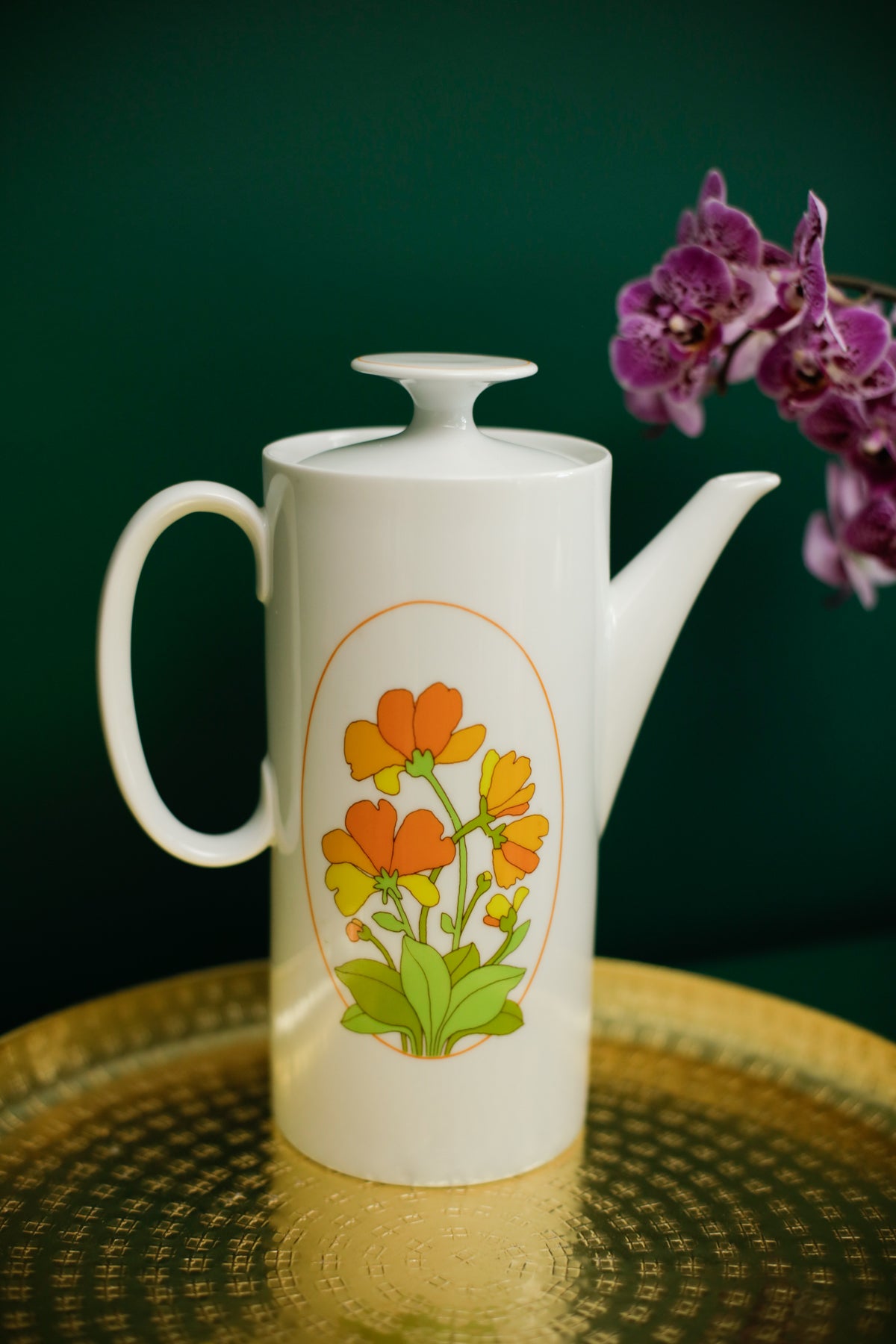 Thomas Germany Coffee Tea Pot Vintage 70a Flower Design