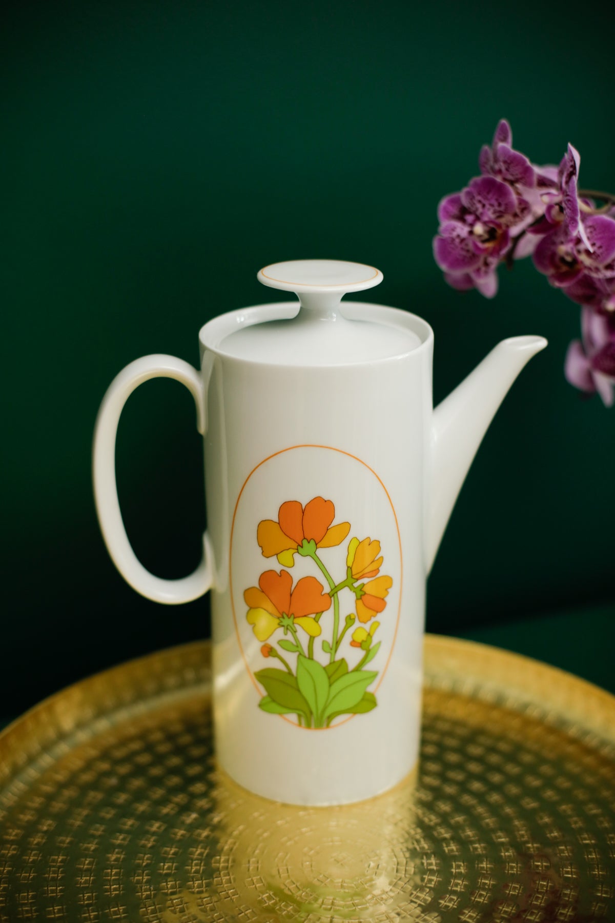 Thomas Germany Coffee Tea Pot Vintage 70a Flower Design